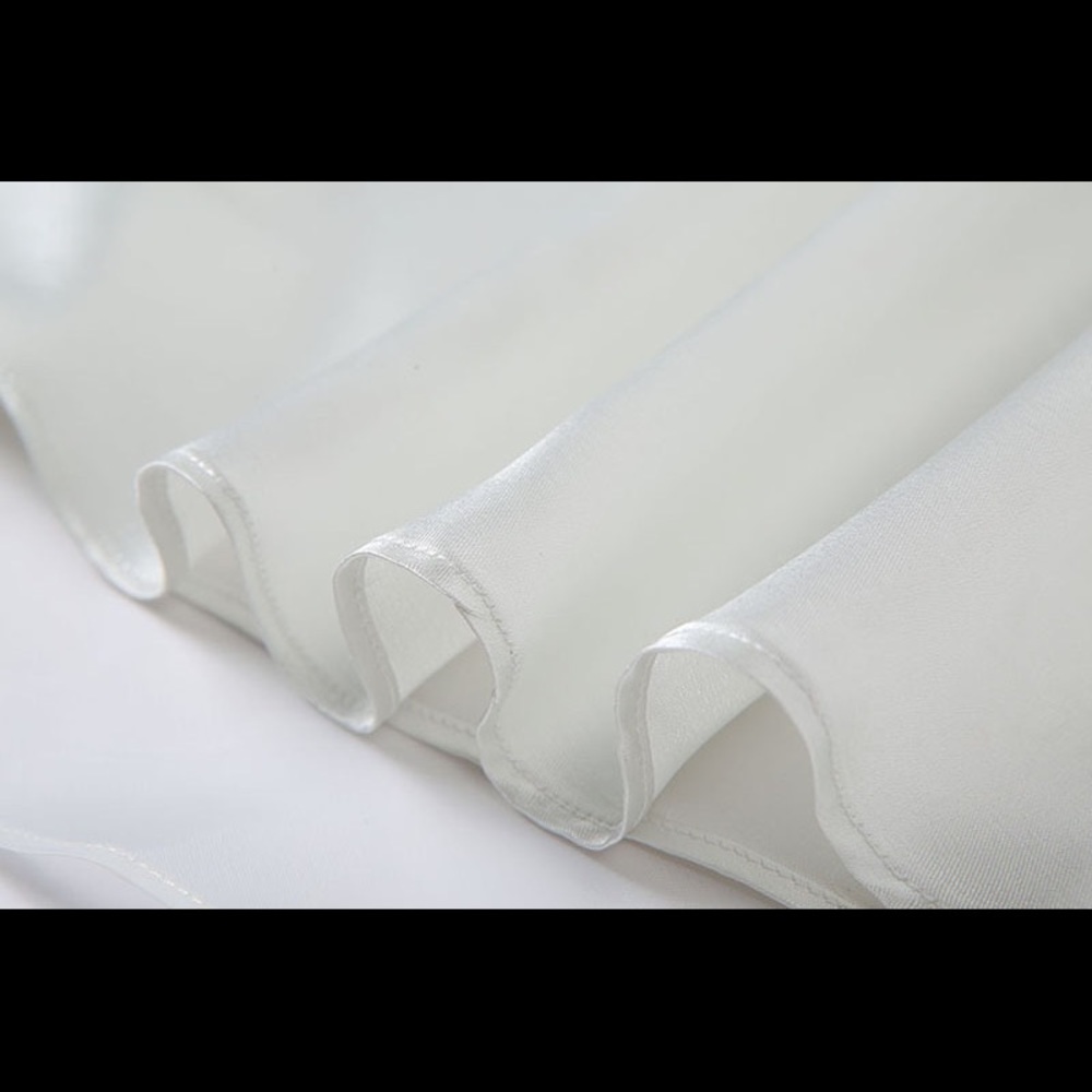 Korean Satin Layered Mini White Dress - Picture 13 of 13